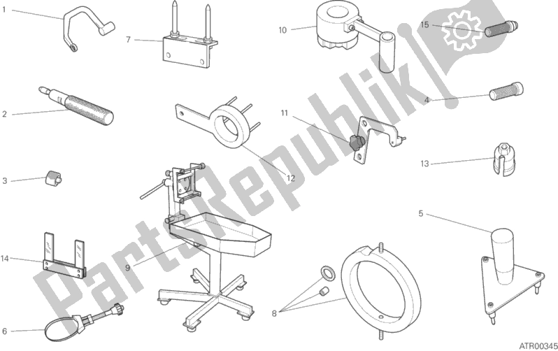 Toutes les pièces pour le 001 - Outils De Service D'atelier, Moteur du Ducati Diavel Xdiavel S Brasil 1260 2017